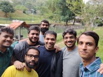 A photo of the Almabase team in 2018.