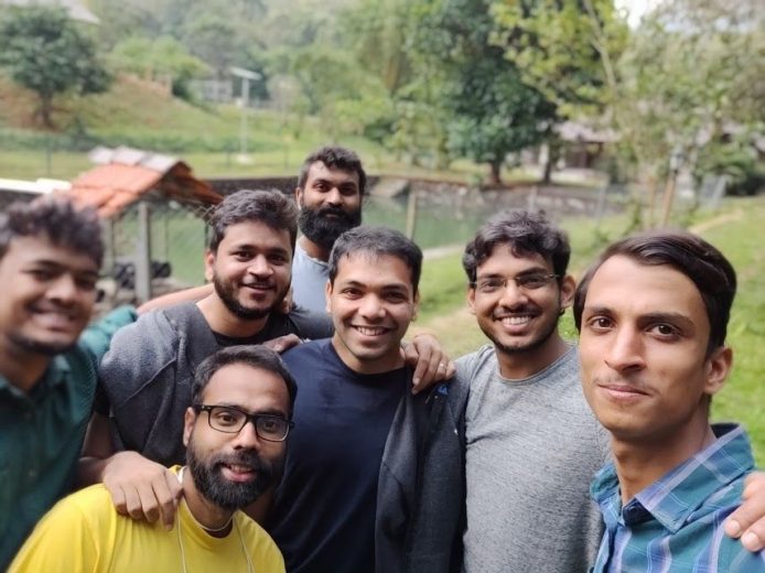 A photo of the Almabase team in 2018.