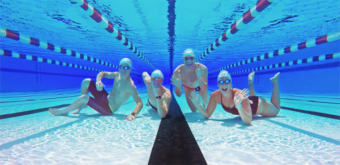 A photo of the MySwimPro team on 2018's National Swim Day