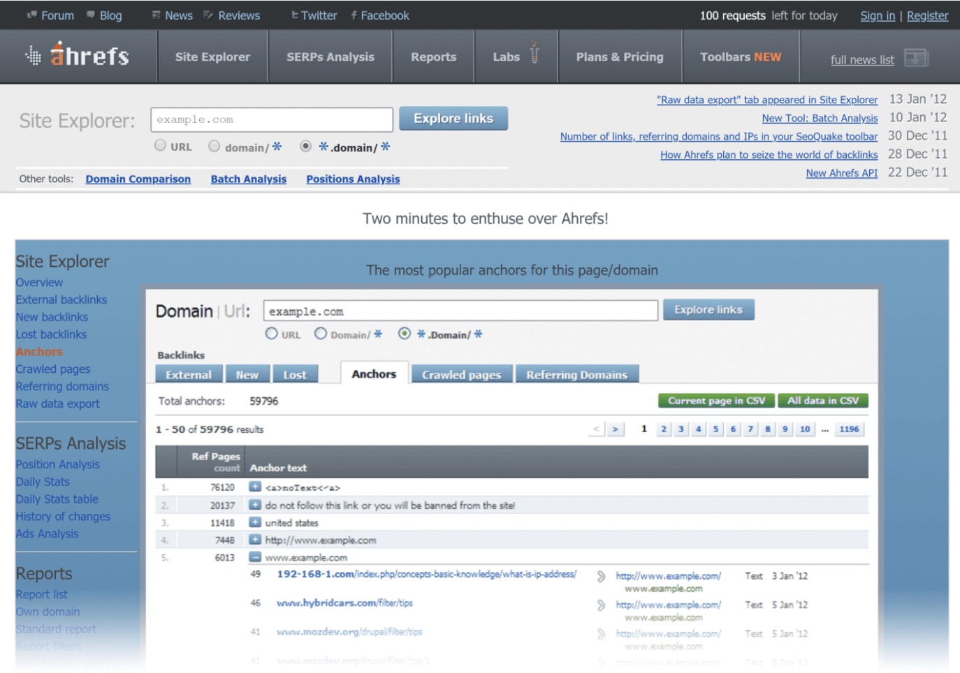 2011 Ahrefs Website from Backlinko.com