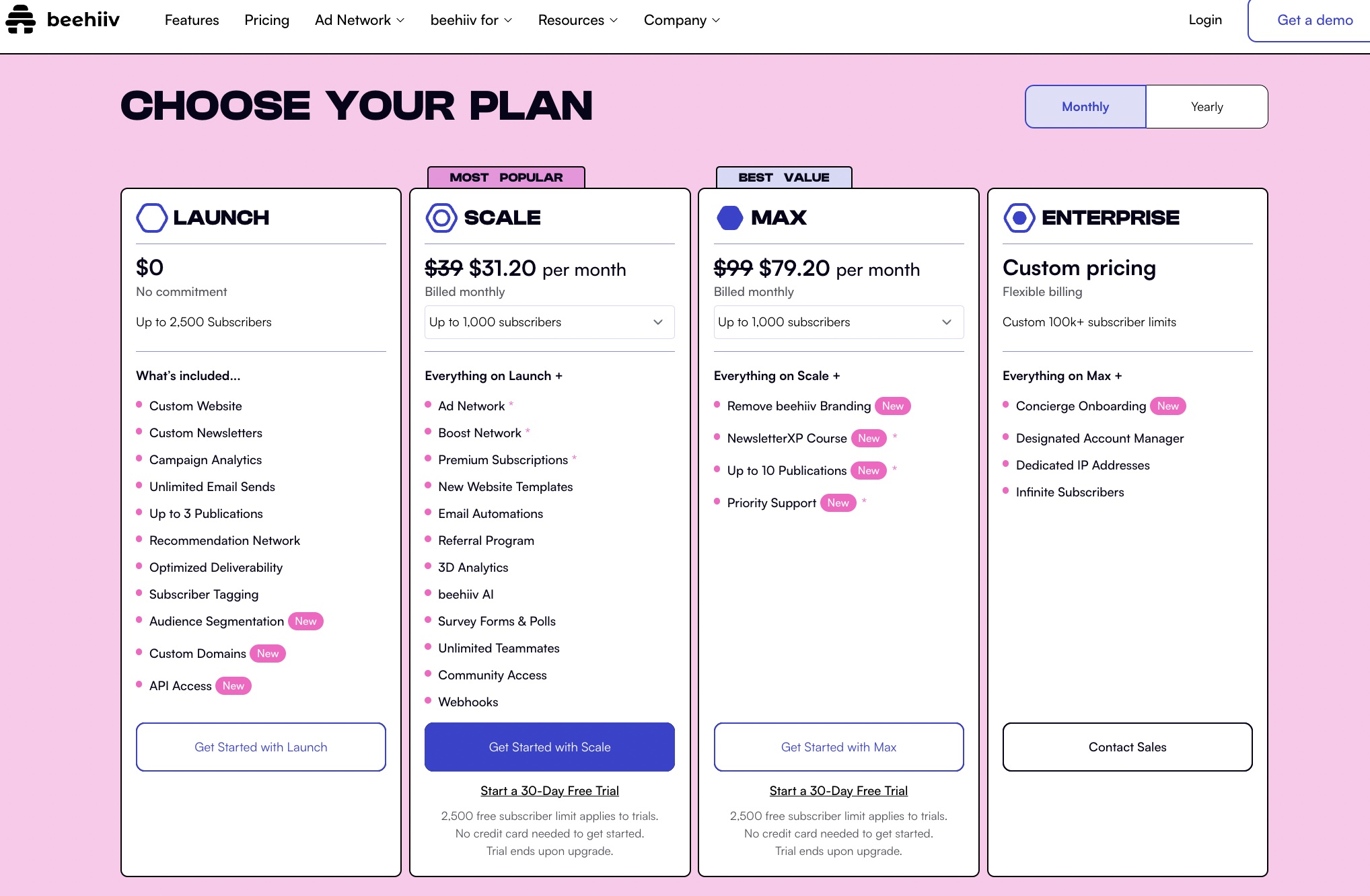 Beehiiv Subscription Plans