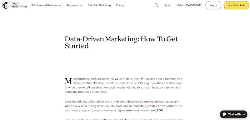 Data Driven Insights Mailchimp
