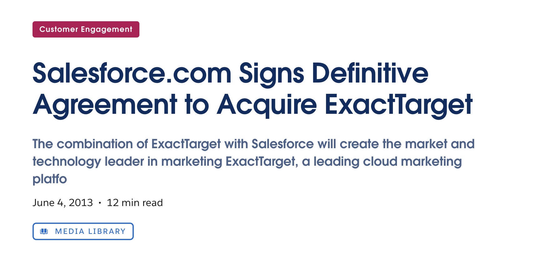 Salesforce going into marketing