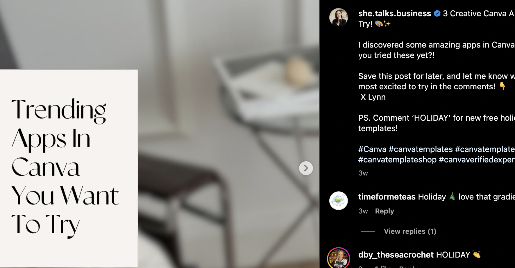 Canva Design Being Used on Instagram