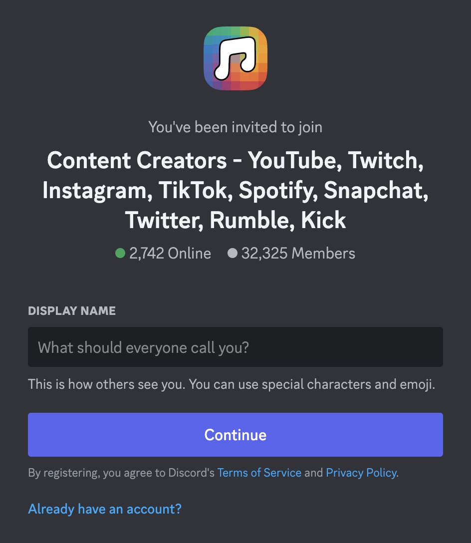 Content Creator Discord