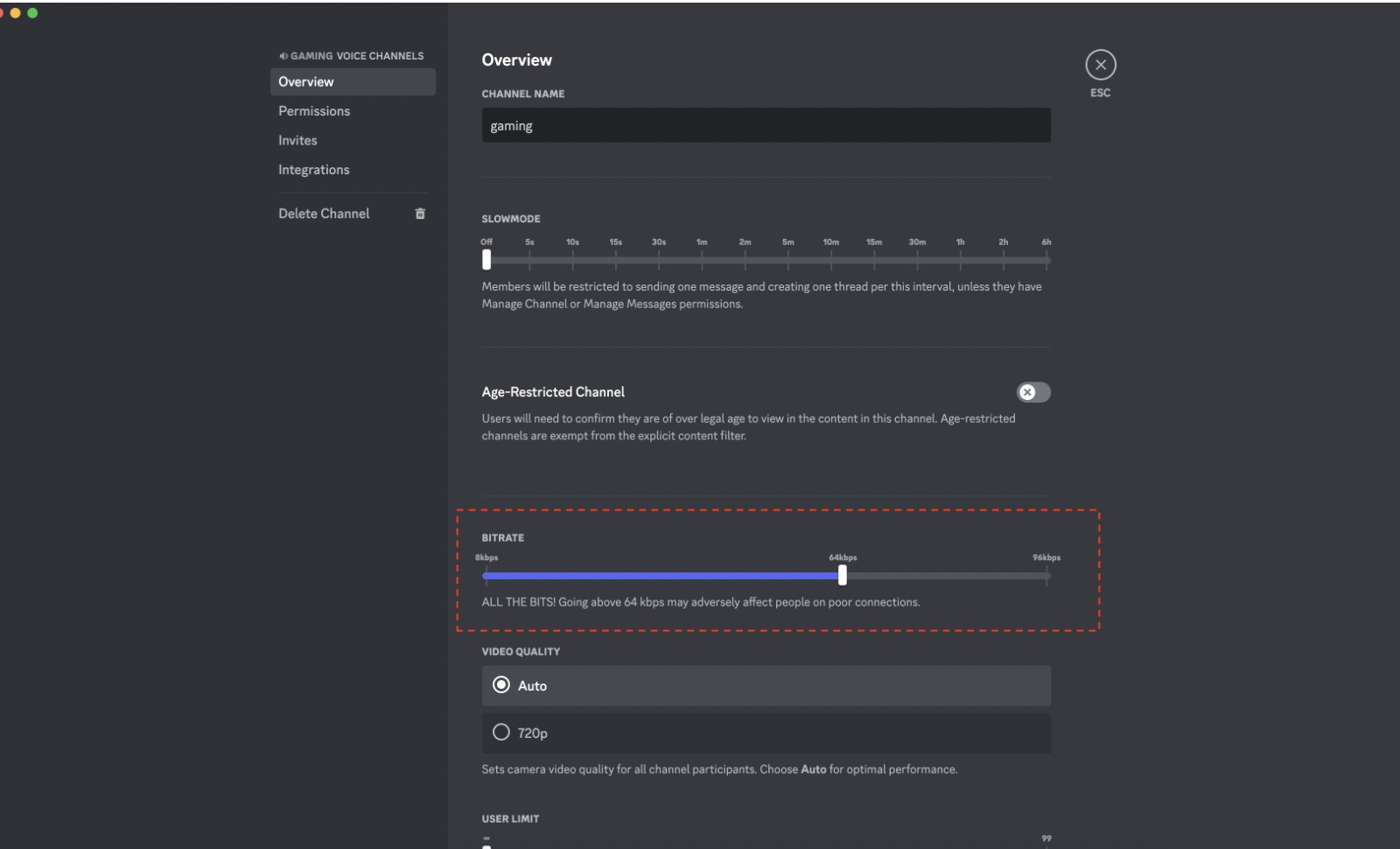 Discord Settings Regarding Sound Quality