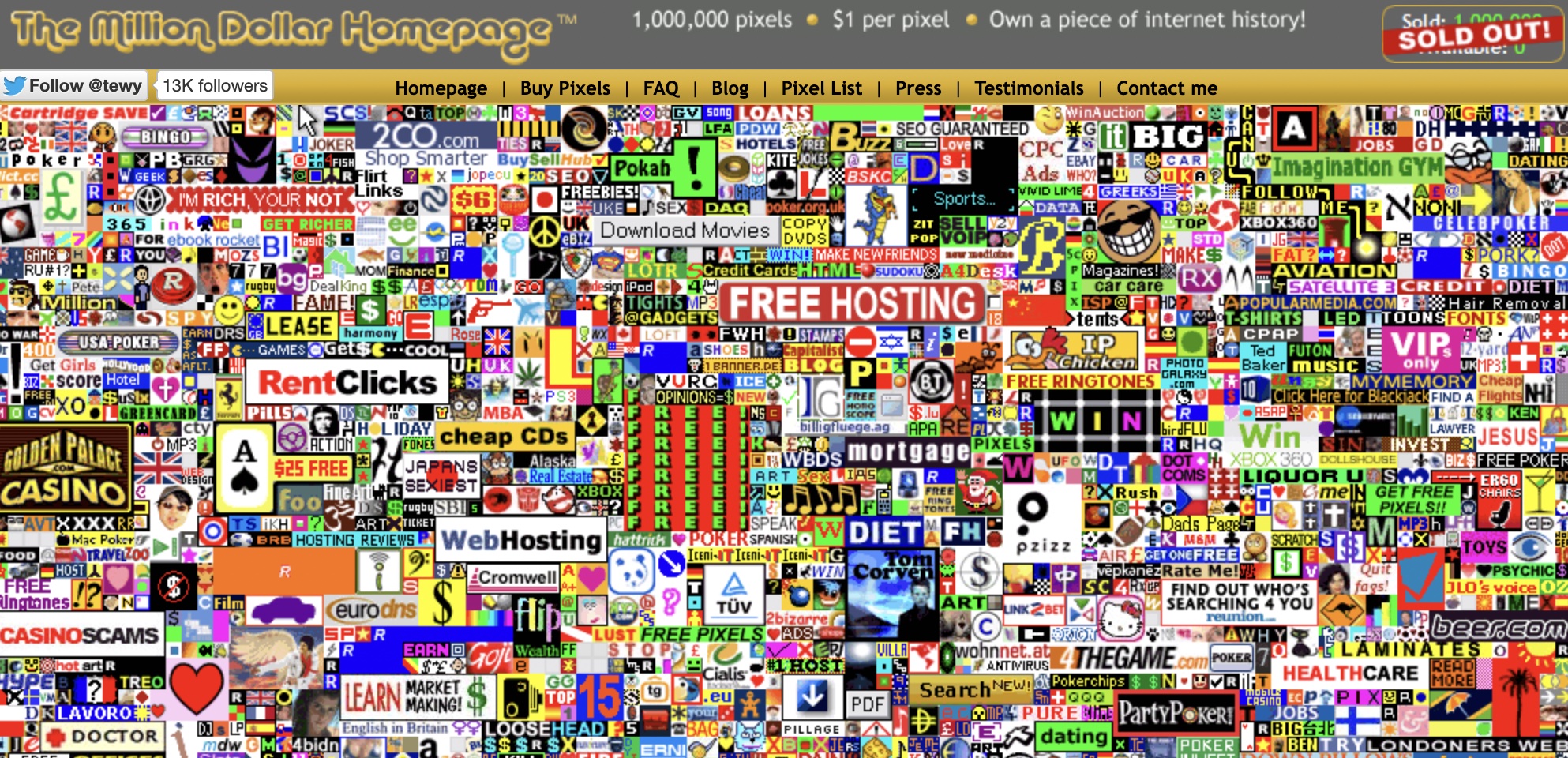 The million dollar homepage
