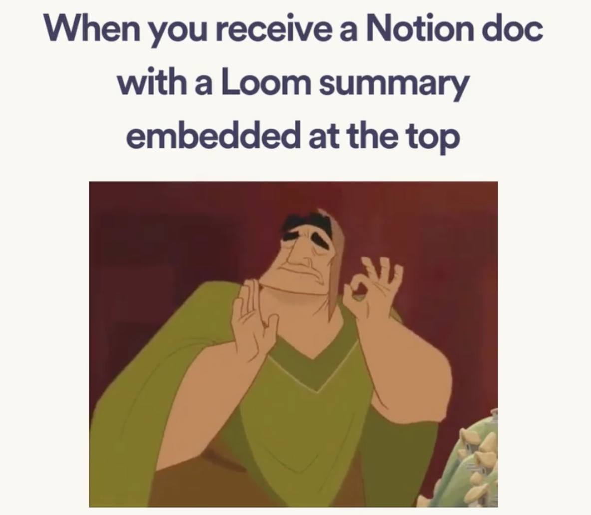 Meme posted by loom about how helpful loom is