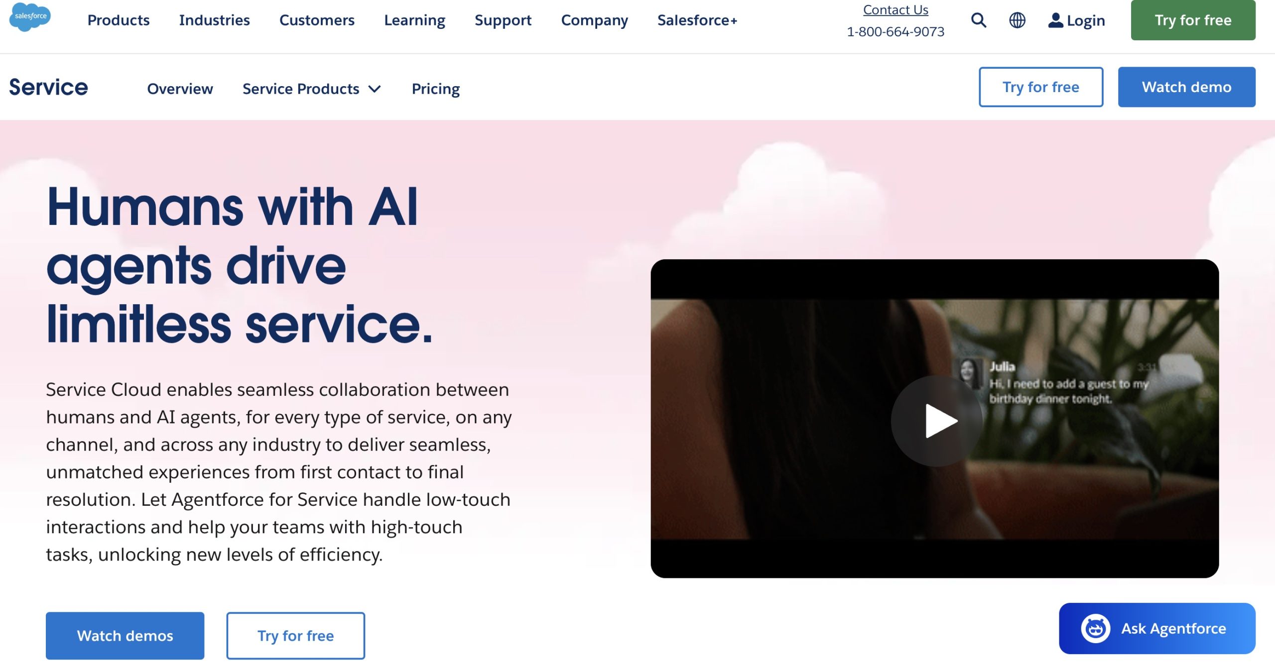 salesforce service homepage