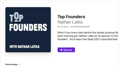 The Top Founders podcast with Nathan Latka