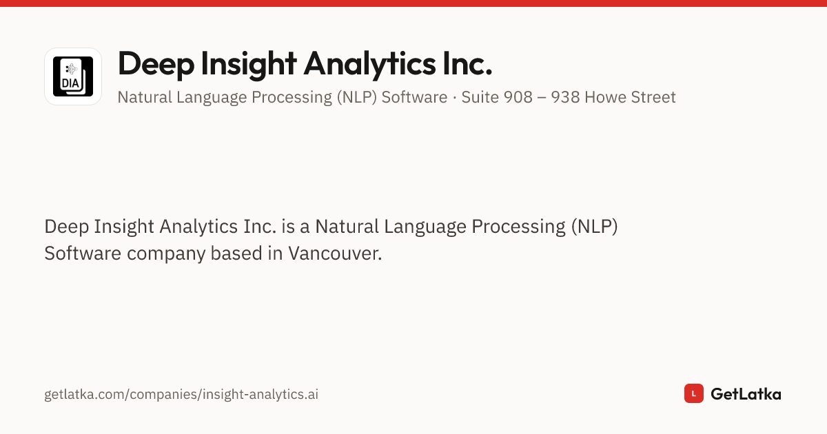 Deep Insight Analytics Inc. Profile (2026)