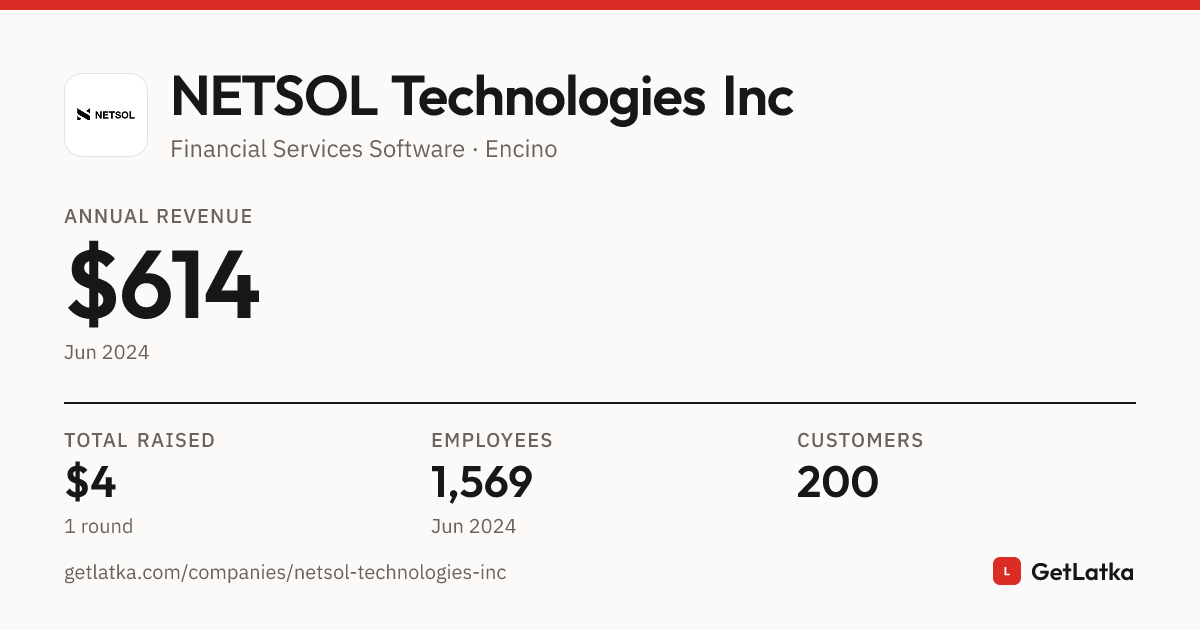 NETSOL Technologies Inc Revenue 2024: $614 ARR