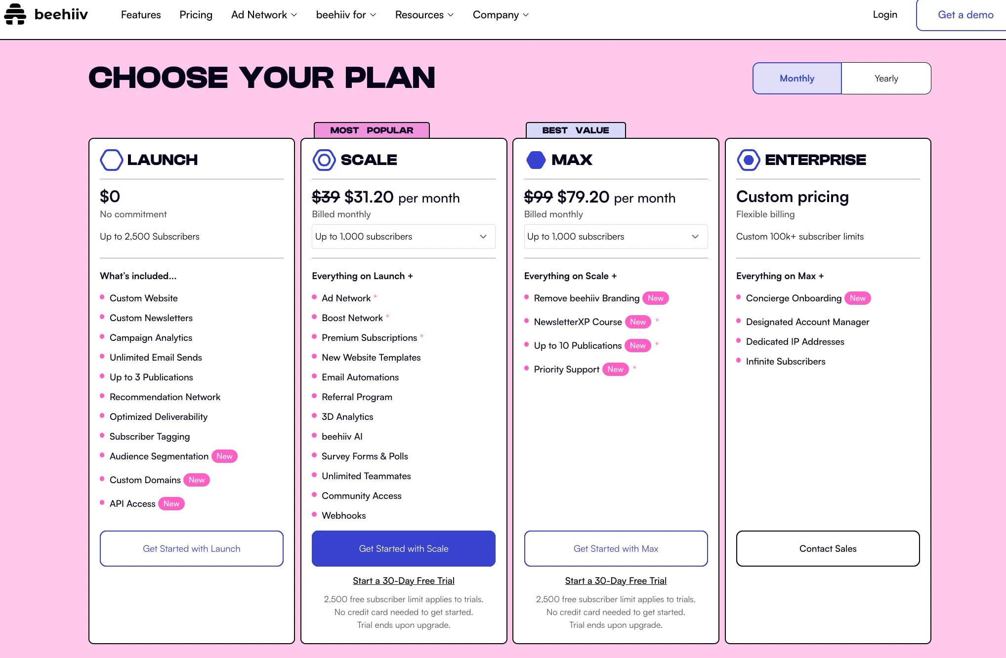 Beehiiv Subscription Plans
