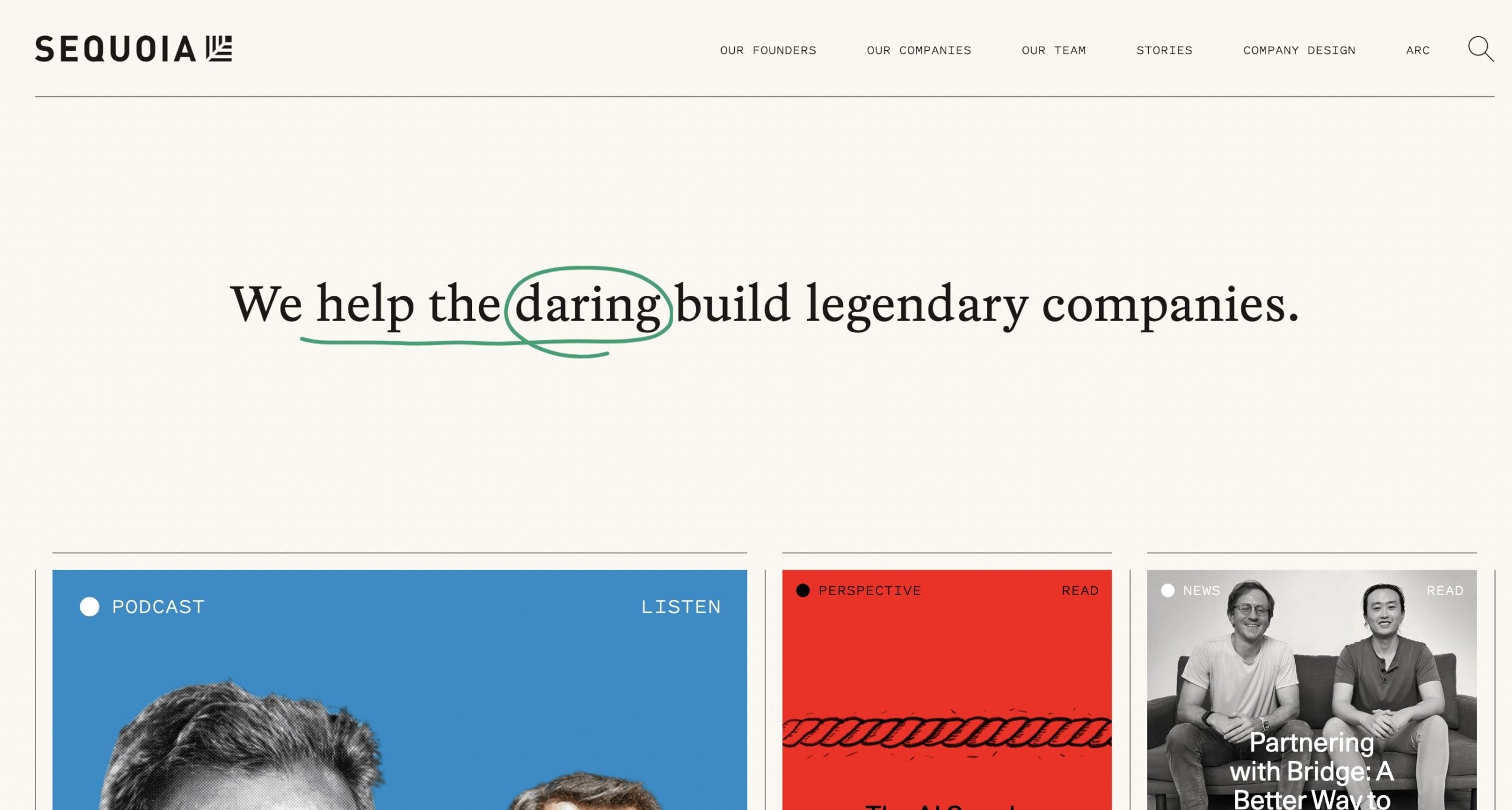 Sequoia Venture Capital Website