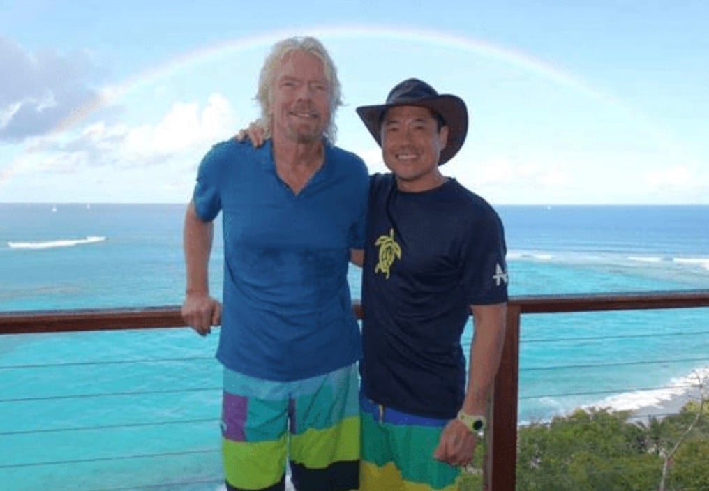 Bill Thai on Right at Necker Island Where Melanie Pitched Canva to Bill