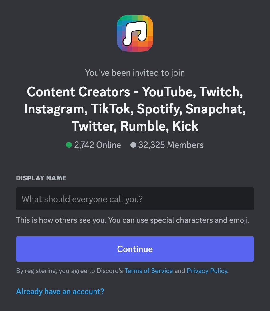 Content Creator Discord