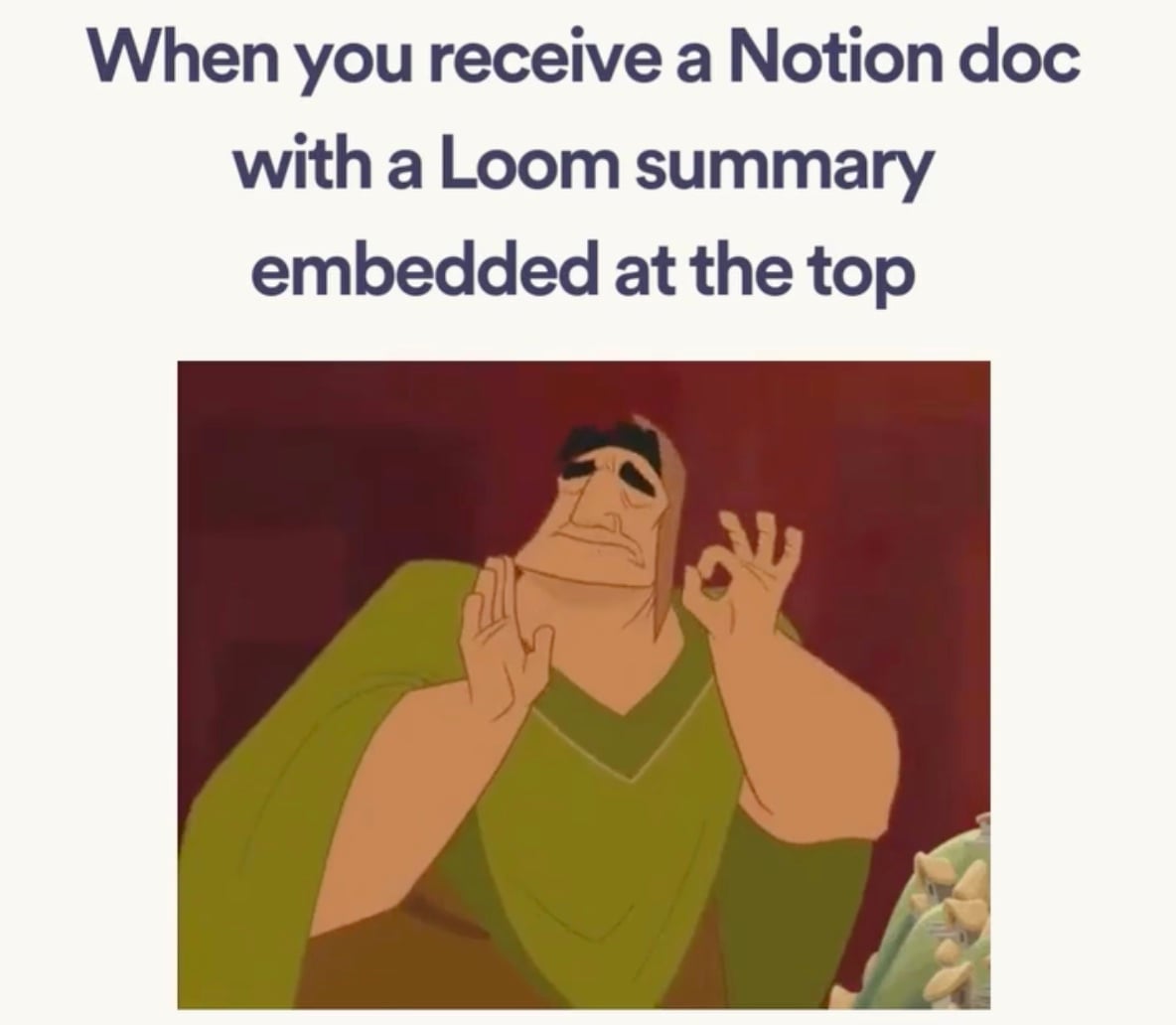 Meme posted by loom about how helpful loom is